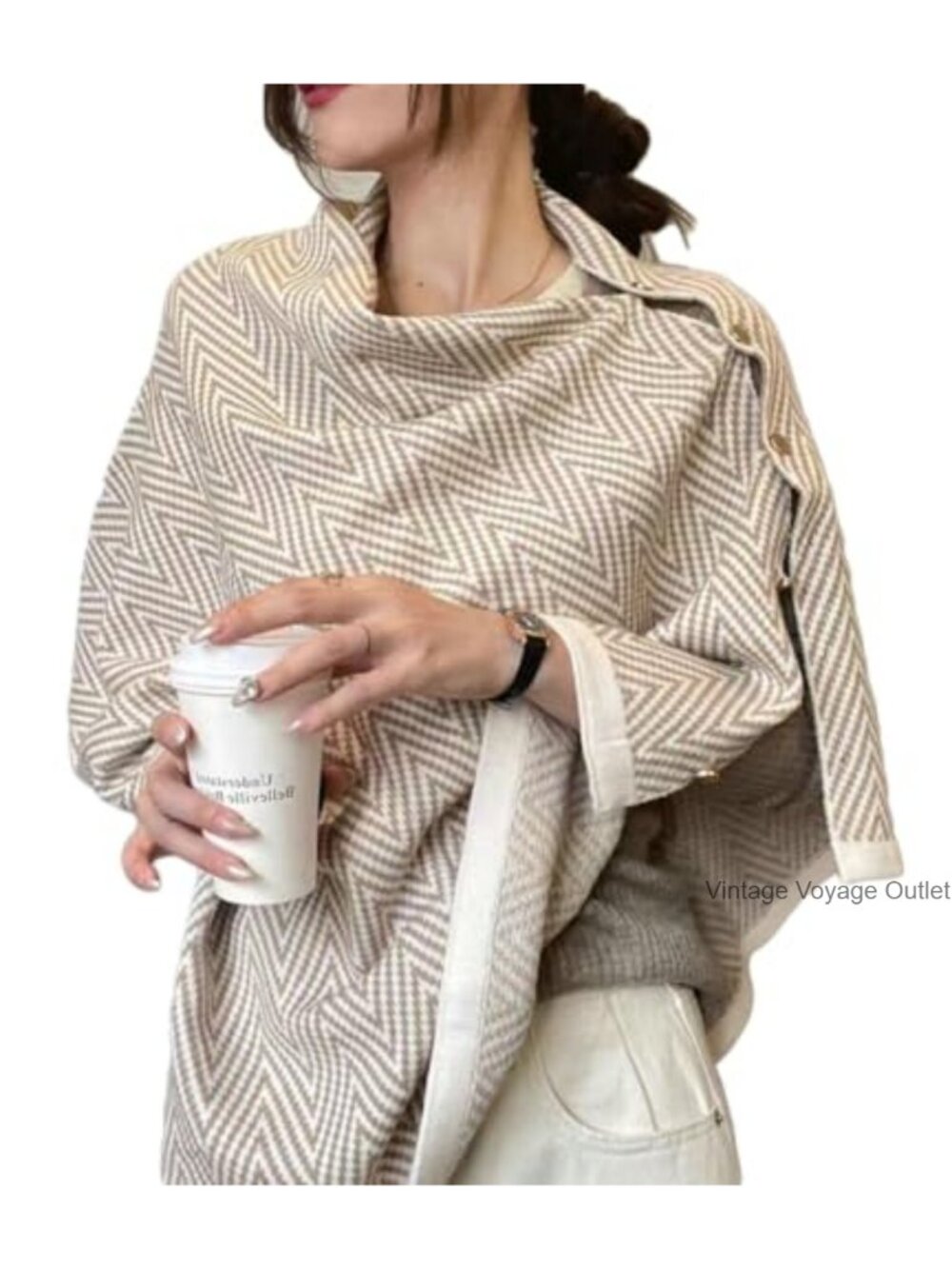 Knitted Pashmina Shawl Wrap Women Soft Polyester Cardigan Cape Scarf